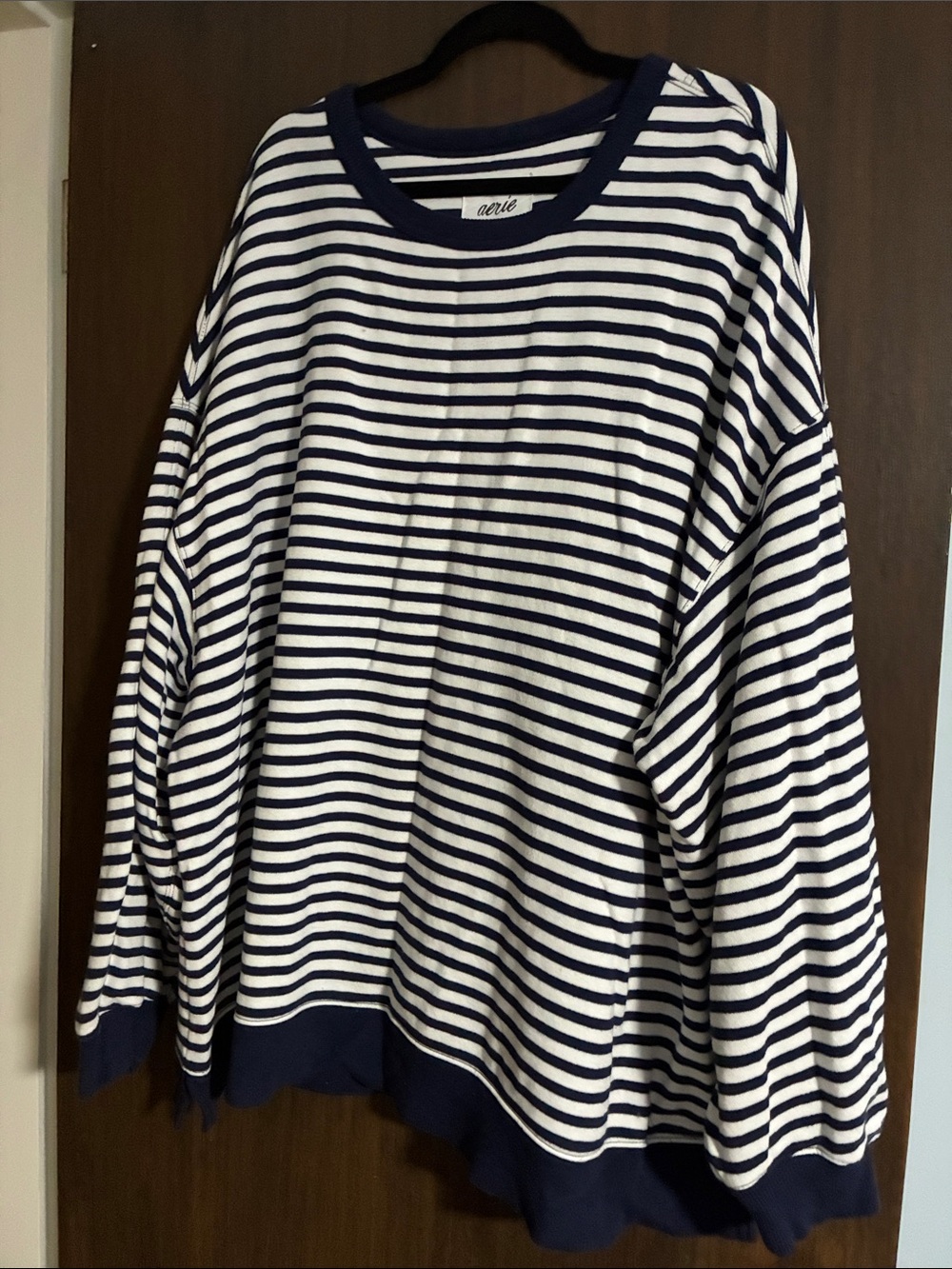 Aerie Navy/White Stripe XXL Sweatshirt